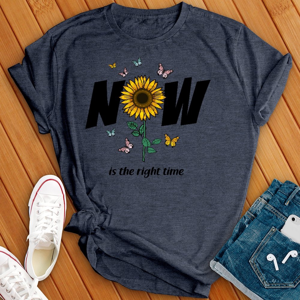 Now Sunflower Butterflies Tee - Love Tees