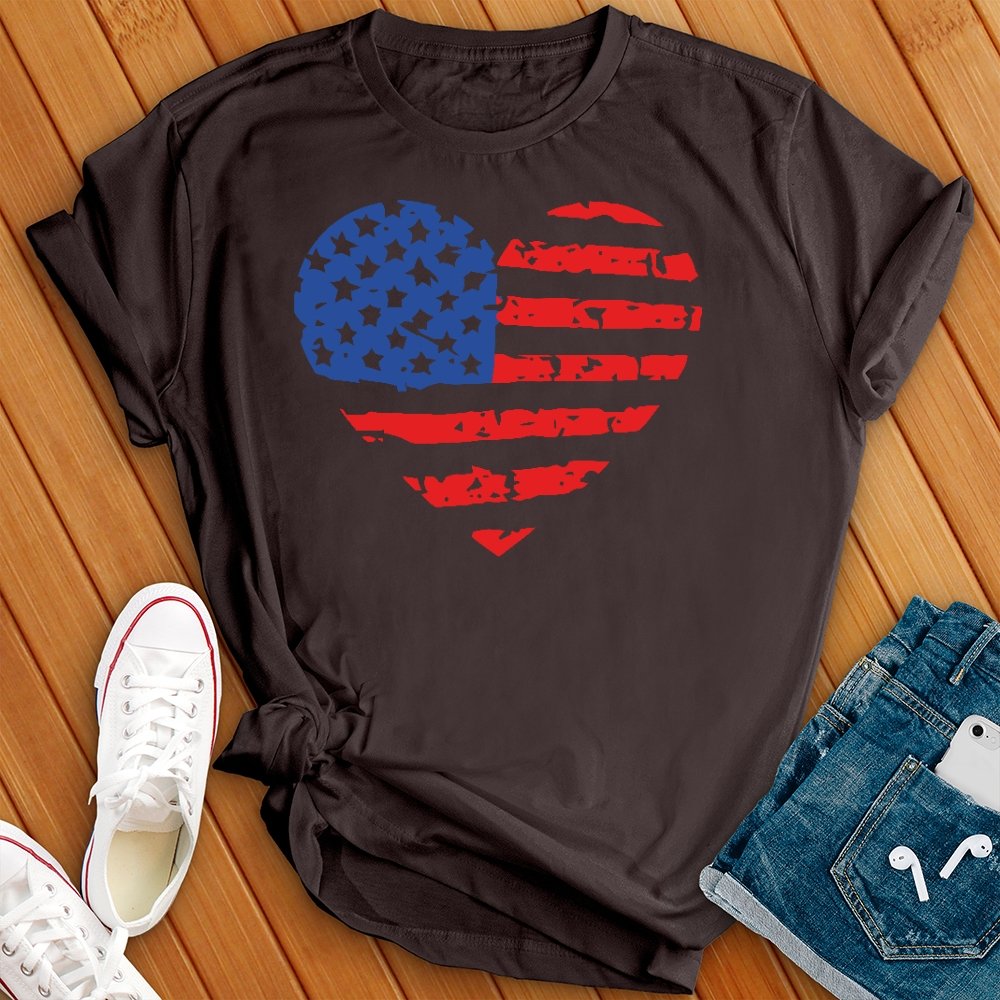 Patriotic Peace Heart Tee - Love Tees