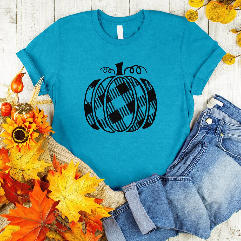 Plaid Pumpkin Tee - Love Tees