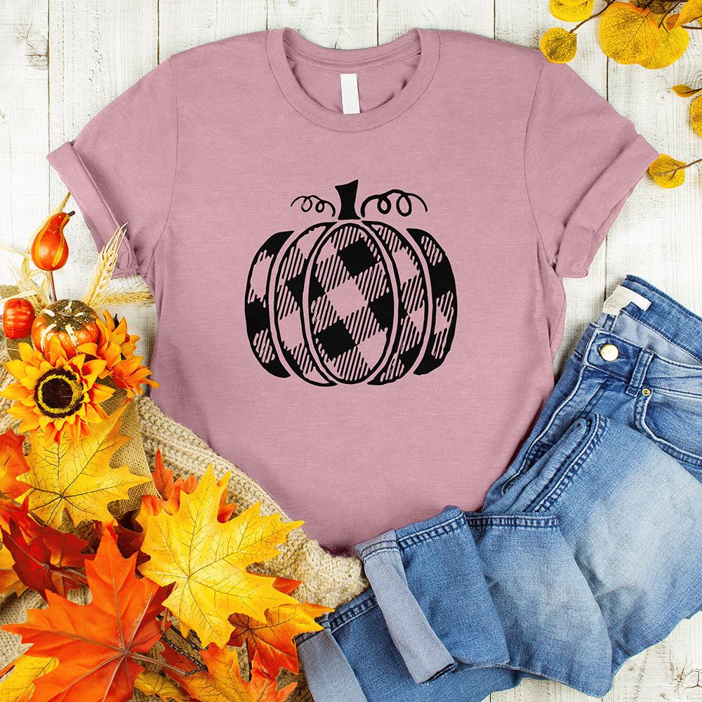 Plaid Pumpkin Tee - Love Tees