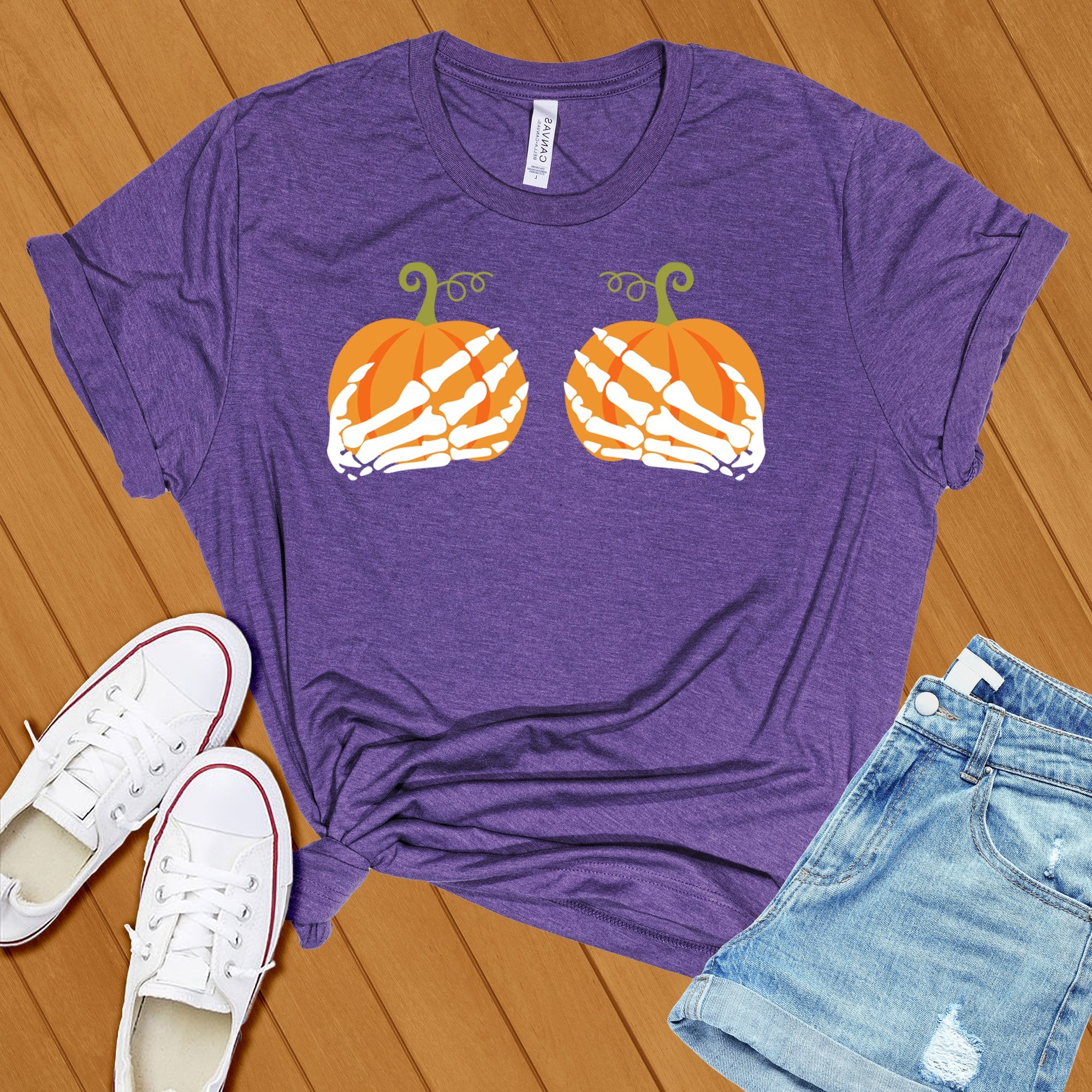 Pumpkin Skeleton Hands Tee - Love Tees