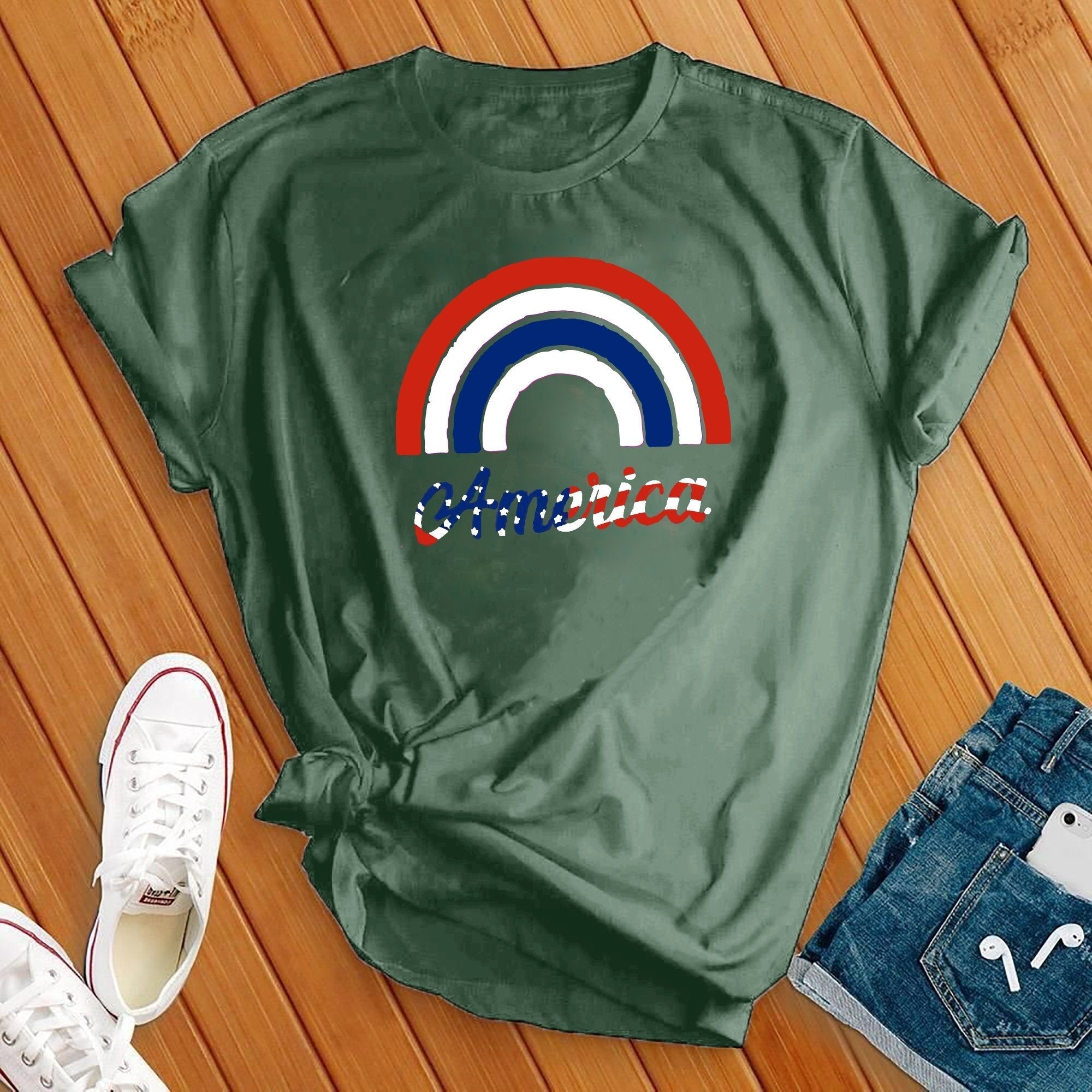 Rainbow America Tee - Love Tees