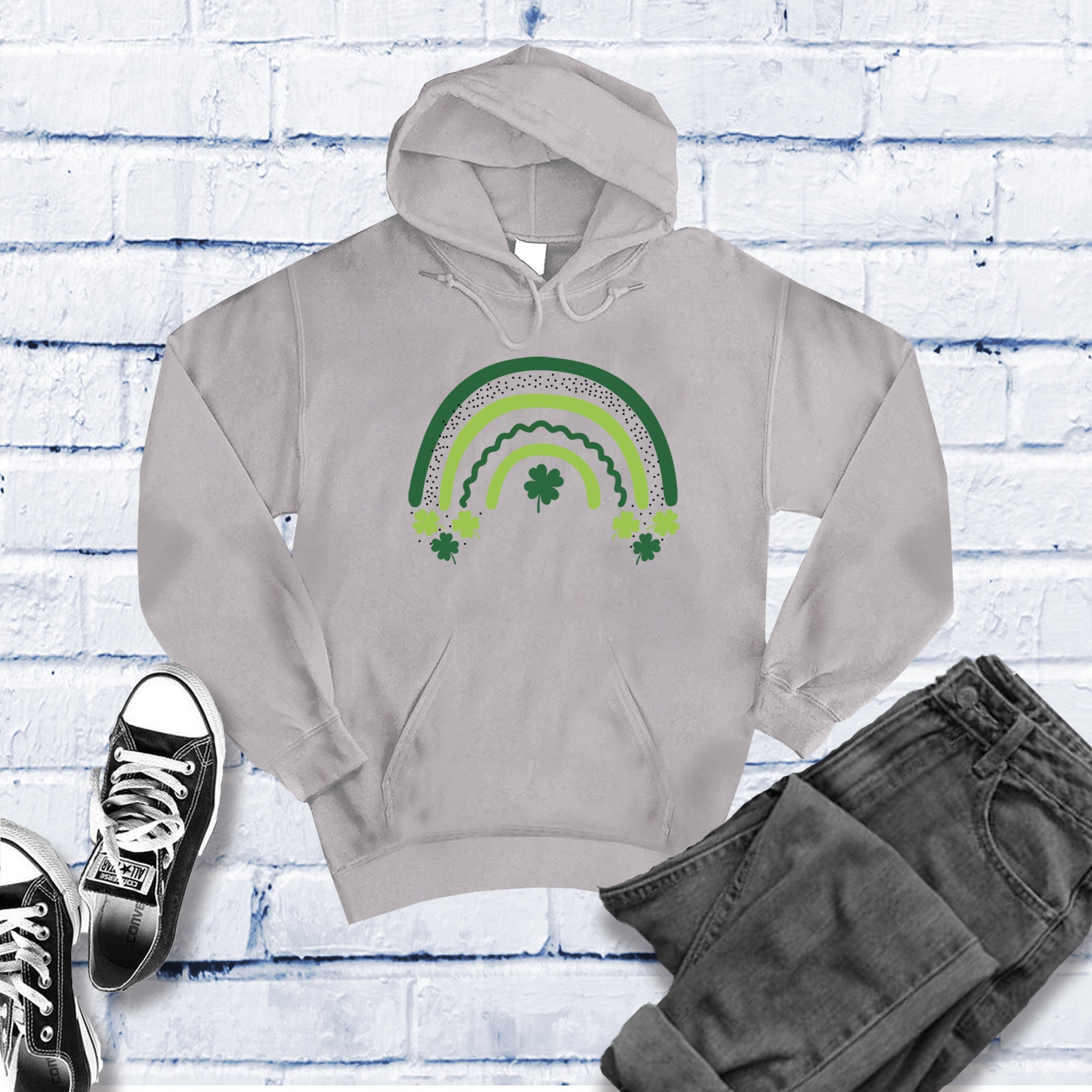 Saint Patrick's Day Shamrock Rainbow Hoodie - Love Tees