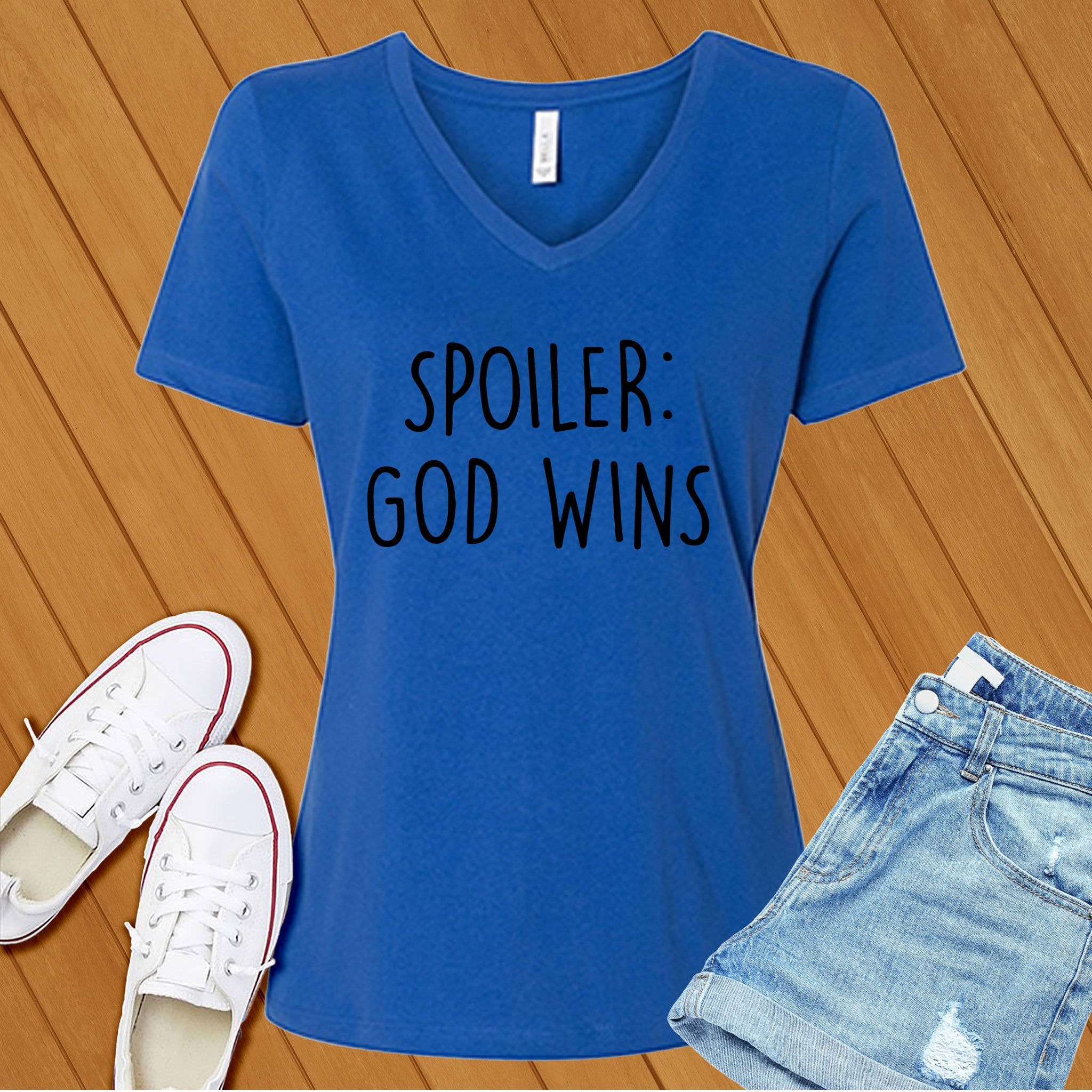 Spoiler: God Wins V-Neck - Love Tees