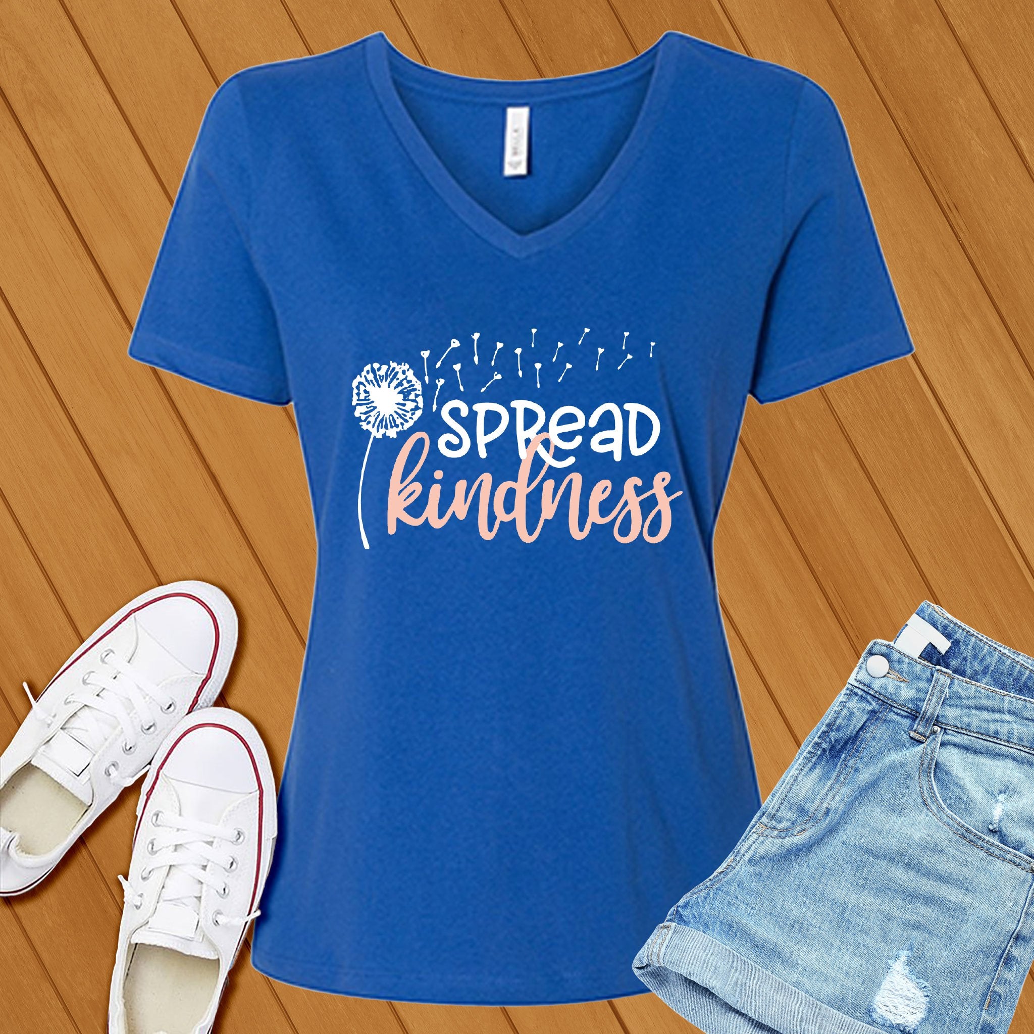 Spread Kindness Dandelion V-Neck - Love Tees