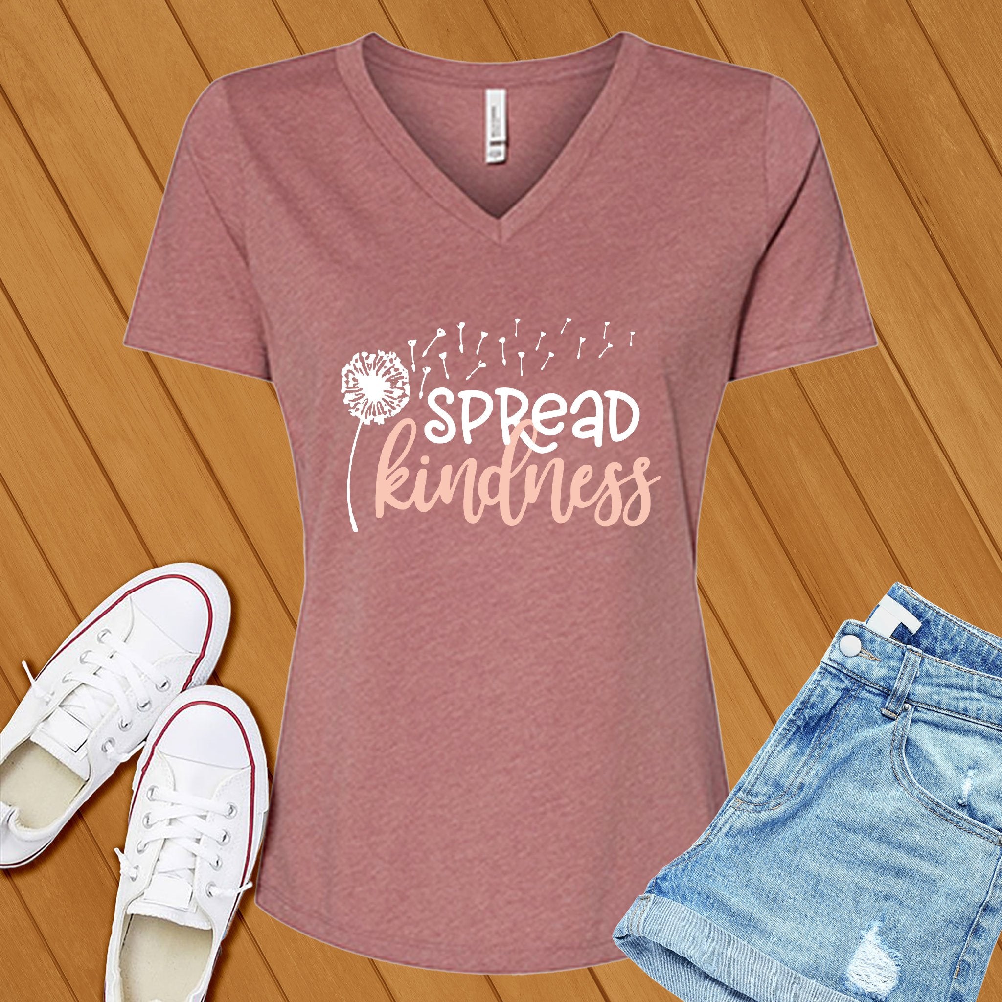 Spread Kindness Dandelion V-Neck - Love Tees