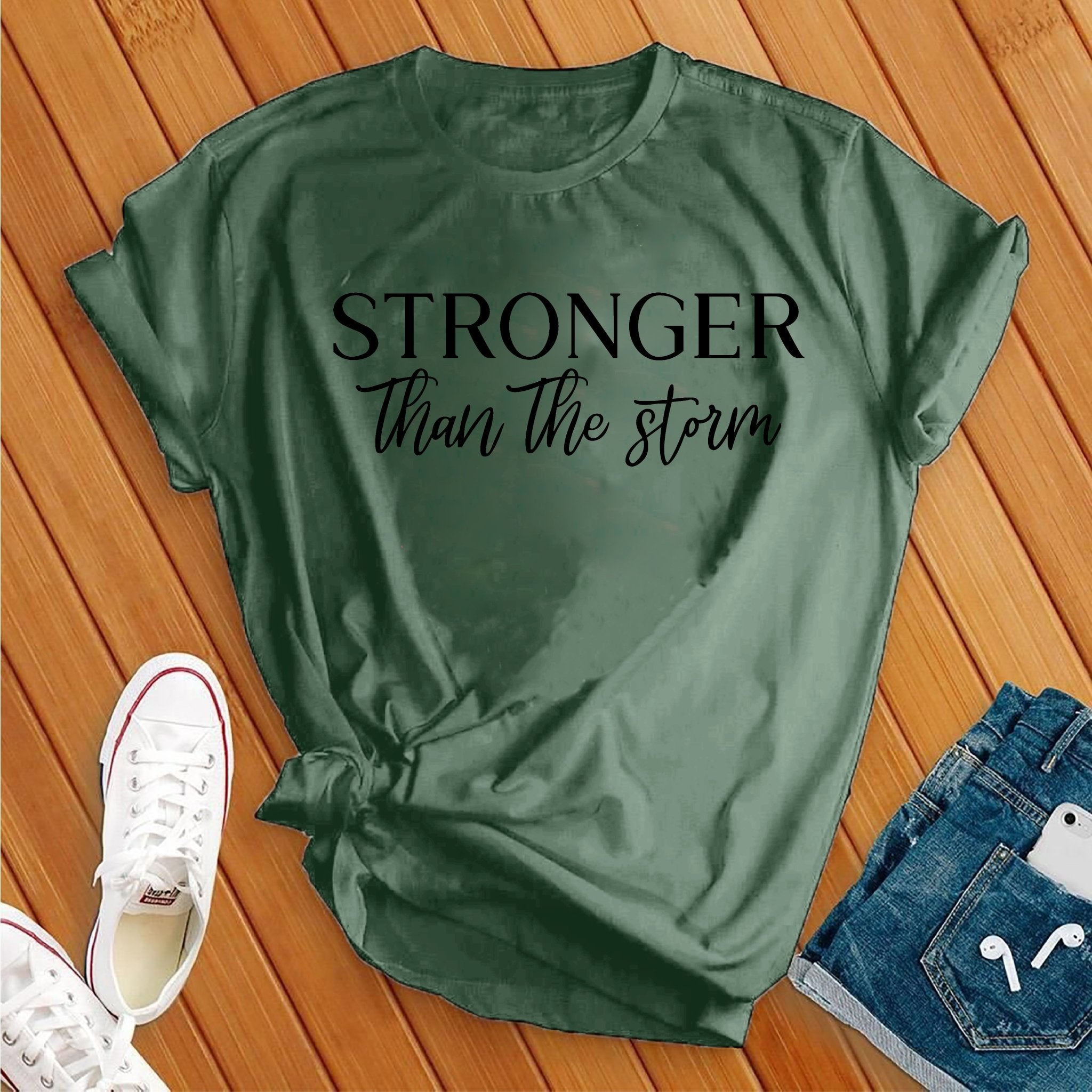 Stronger Than the Storm Black Tee - Love Tees