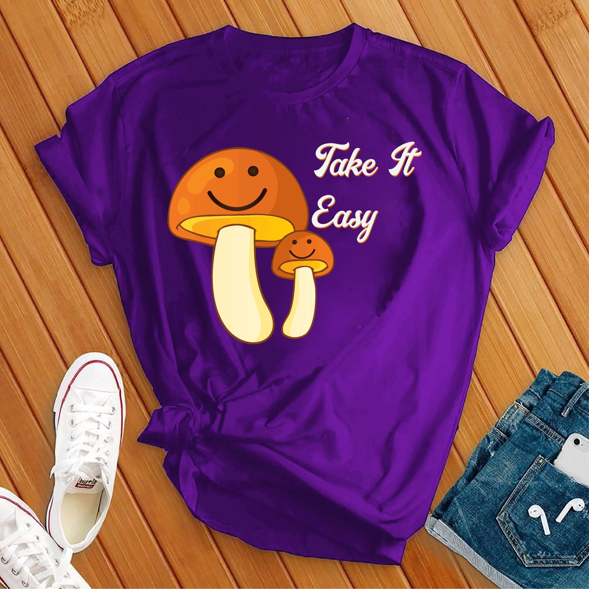 Take It Easy Retro Mushroom Tee - Love Tees