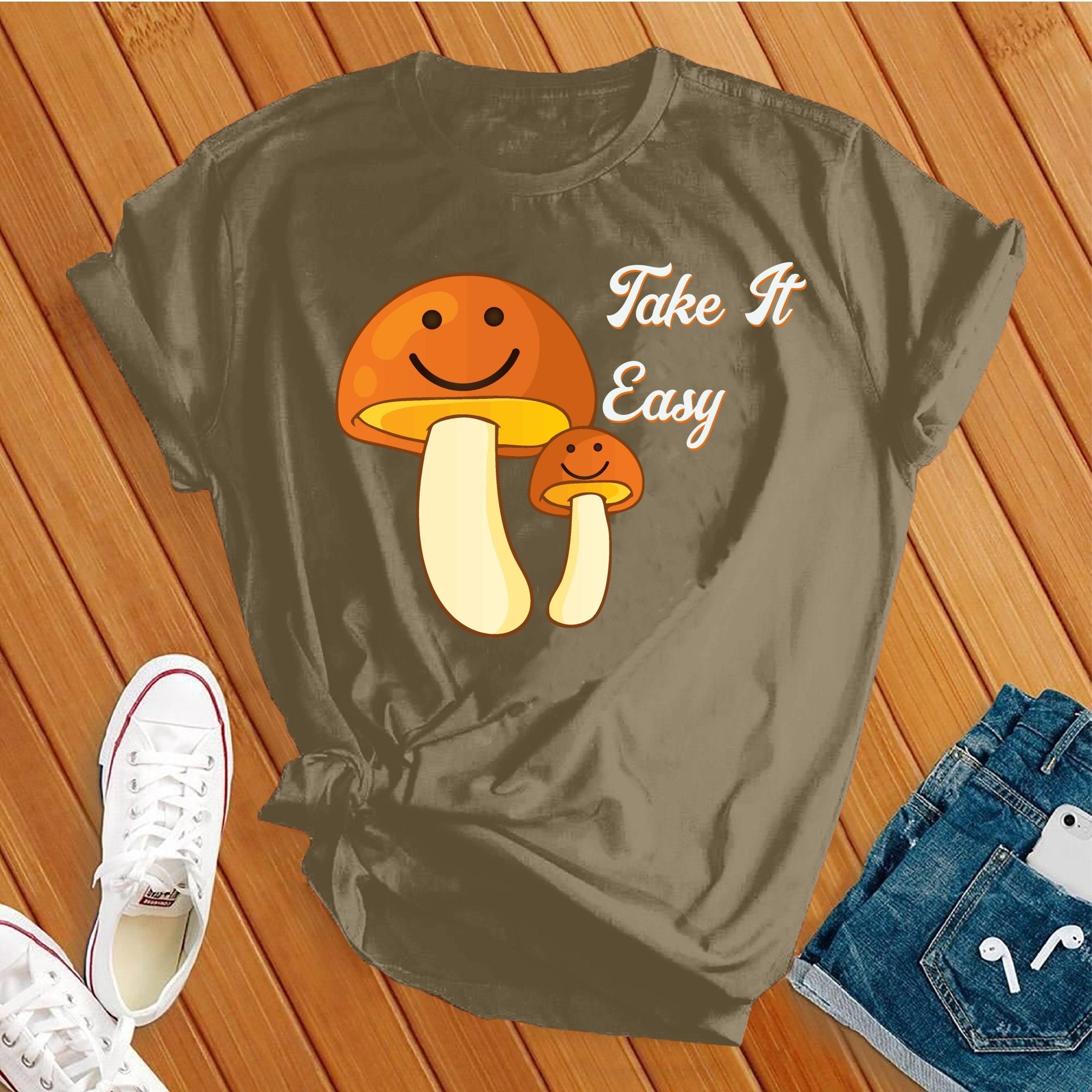 Take It Easy Retro Mushroom Tee - Love Tees