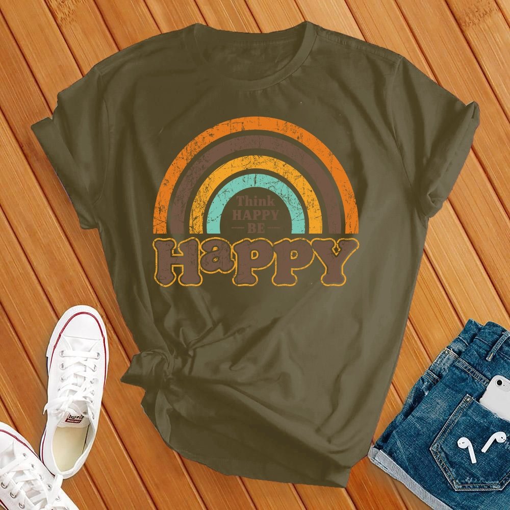 Think Happy, Be Happy Rainbow Tee - Love Tees