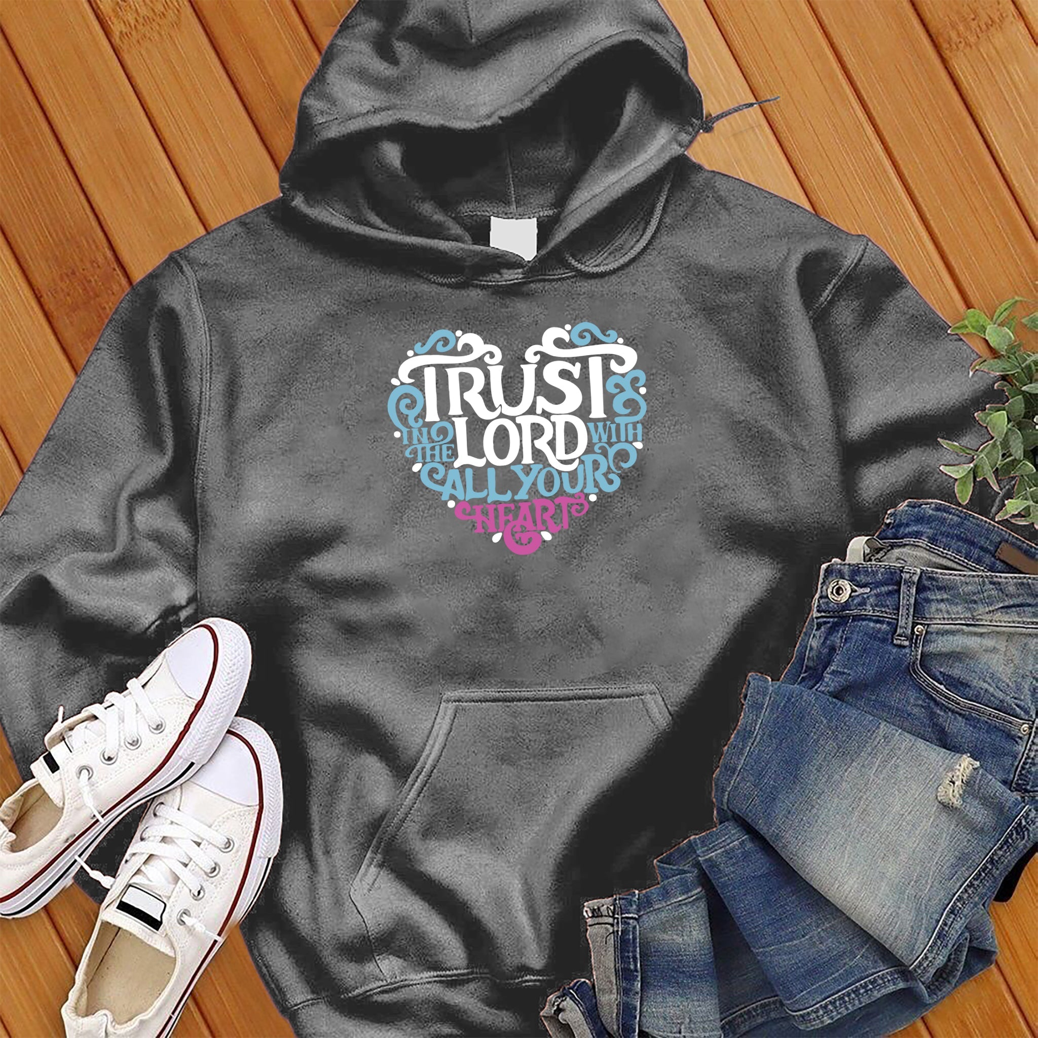 Trust In The Lord Heart Hoodie - Love Tees