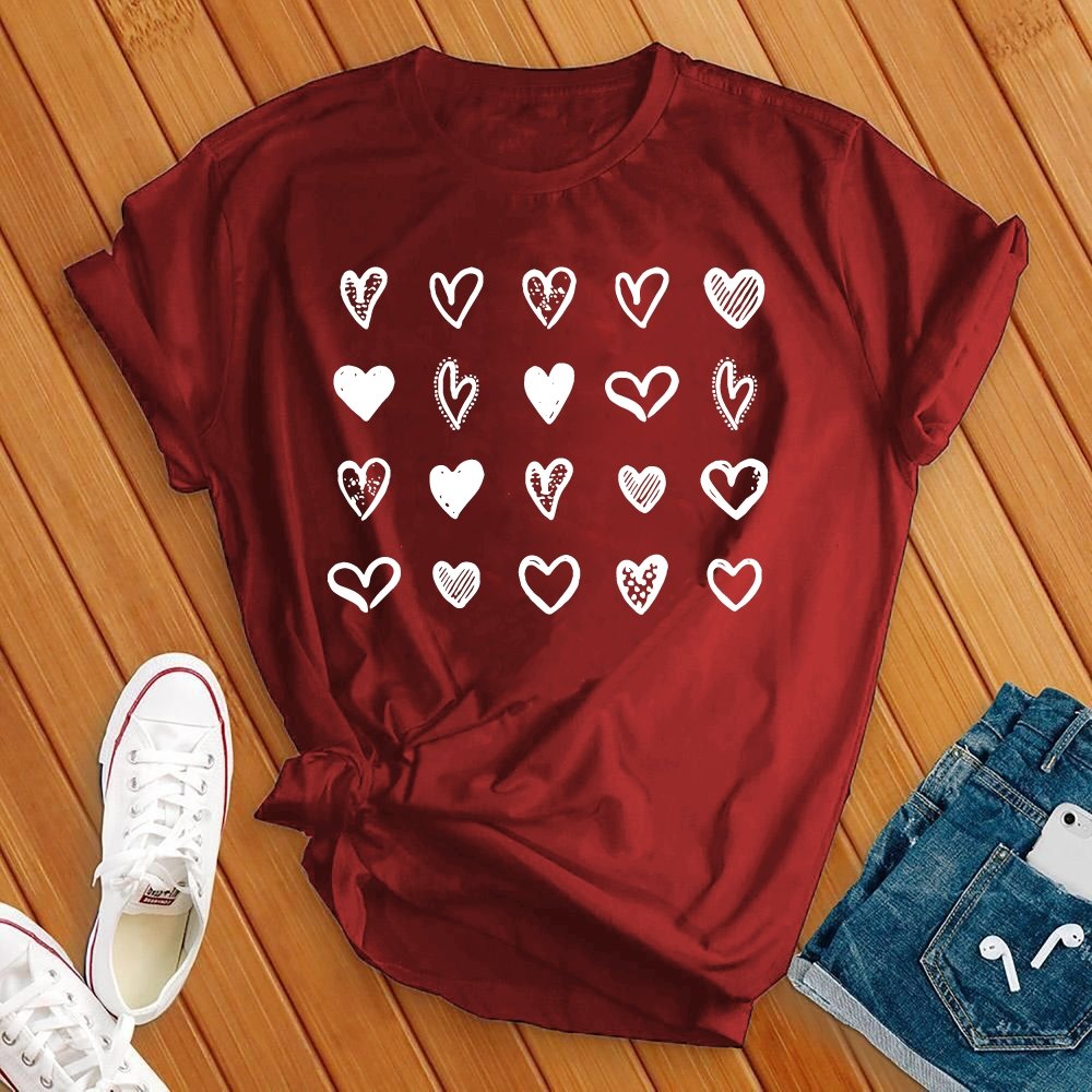 Valentines Cute Hearts Tee - Love Tees