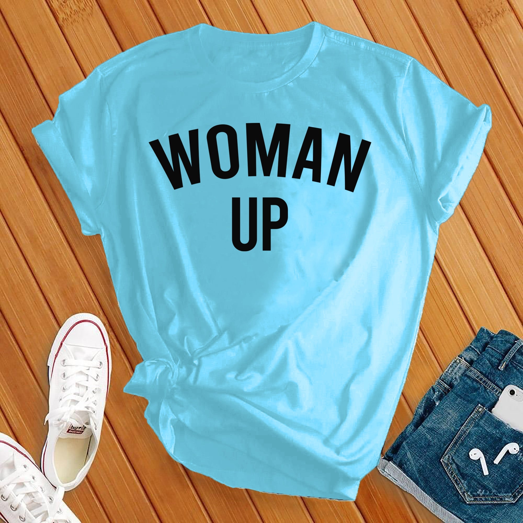 Woman Up Black Tee - Love Tees