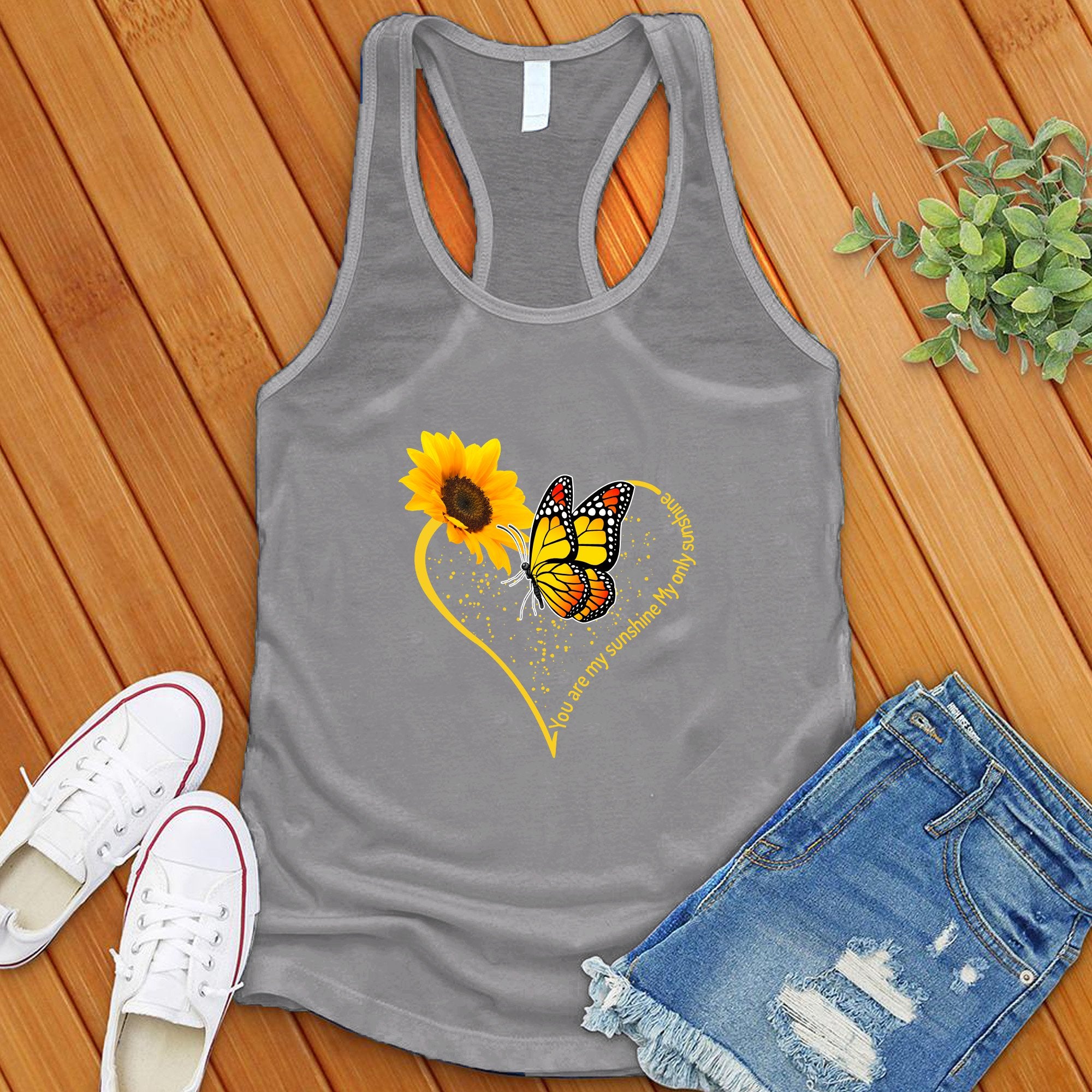 You Are My Sunshine Butterfly Heart Women's Tank Top - Love Tees