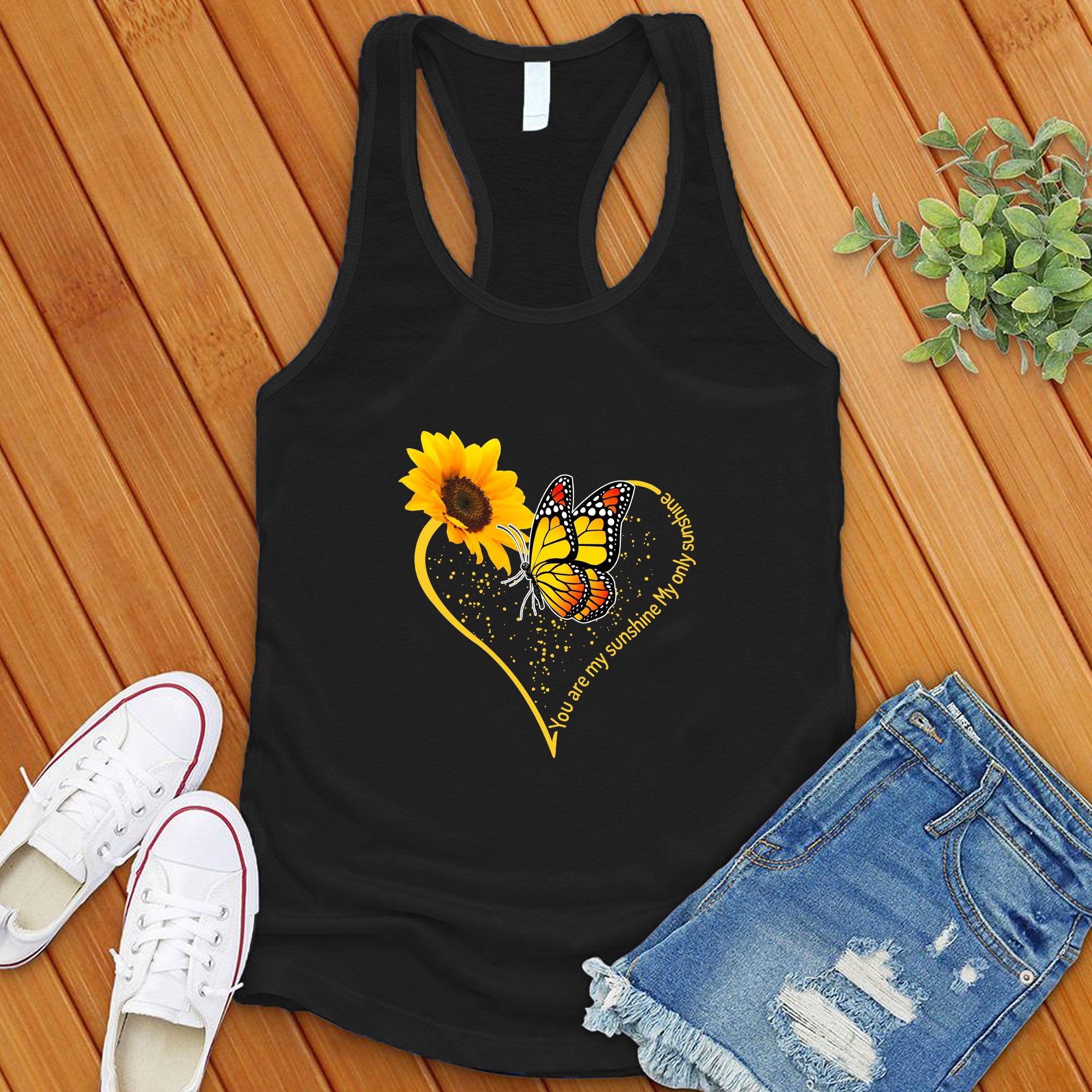 You Are My Sunshine Butterfly Heart Women's Tank Top - Love Tees