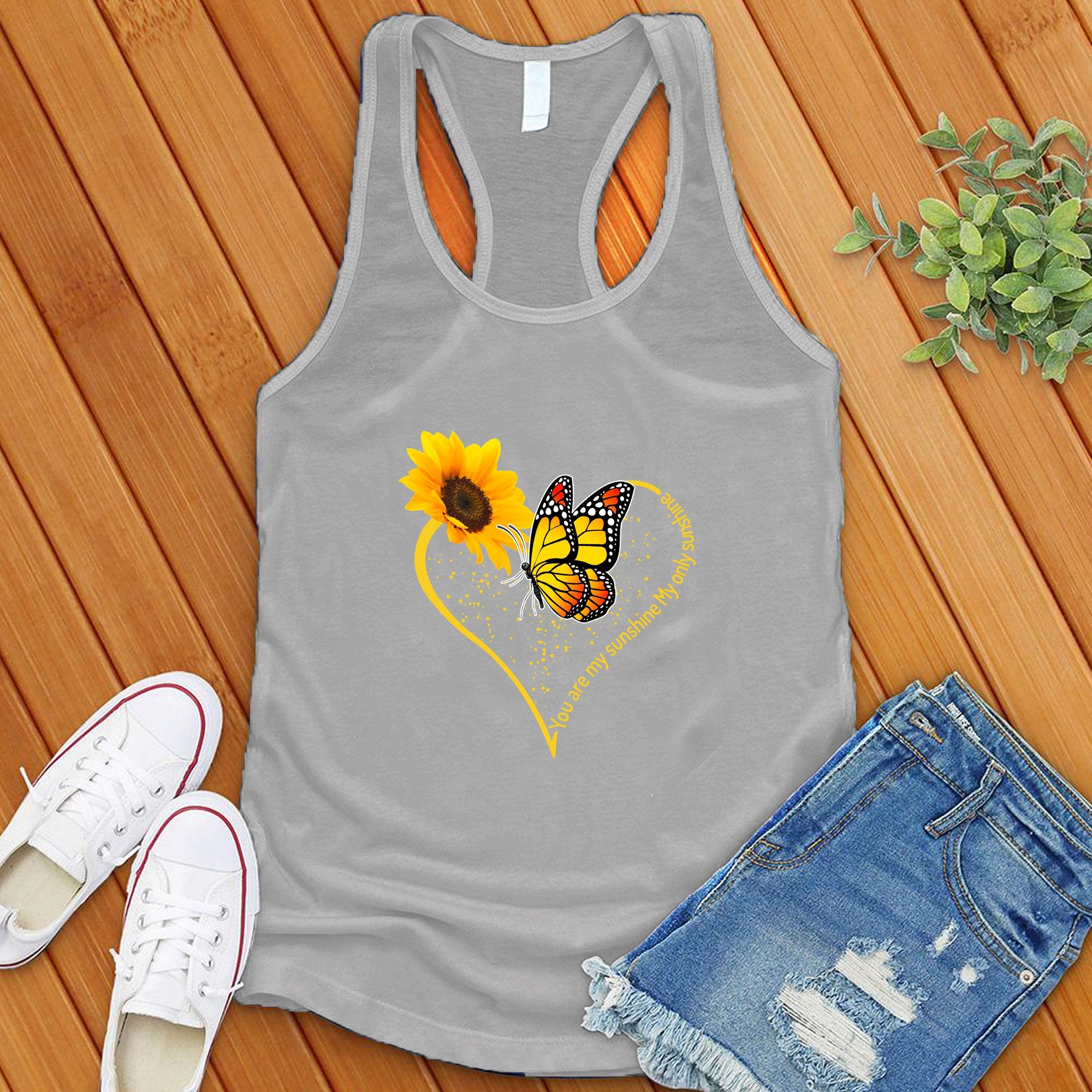 You Are My Sunshine Butterfly Heart Women's Tank Top - Love Tees